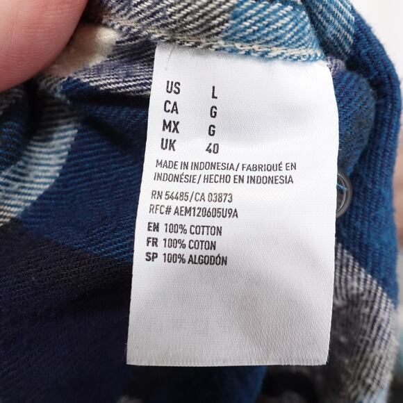 American Eagle Shirt Mens Large Plaid Heritage Flannel Long Sleeve Classic Fit - Picture 7 of 8